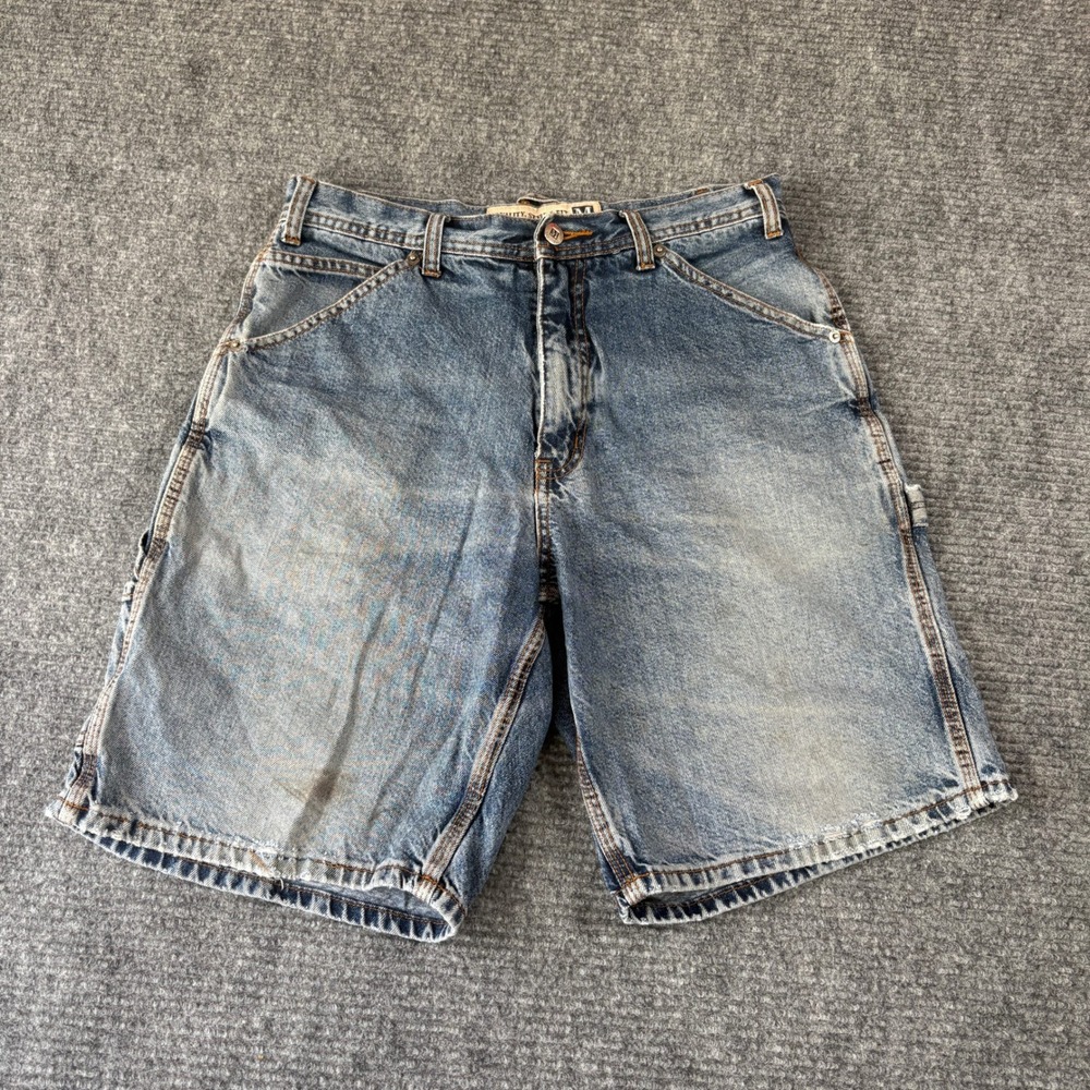 Maurices Vintage Carpenter Jean Shorts Mens 30 Blue Denim Utility Y2K Skate 4165